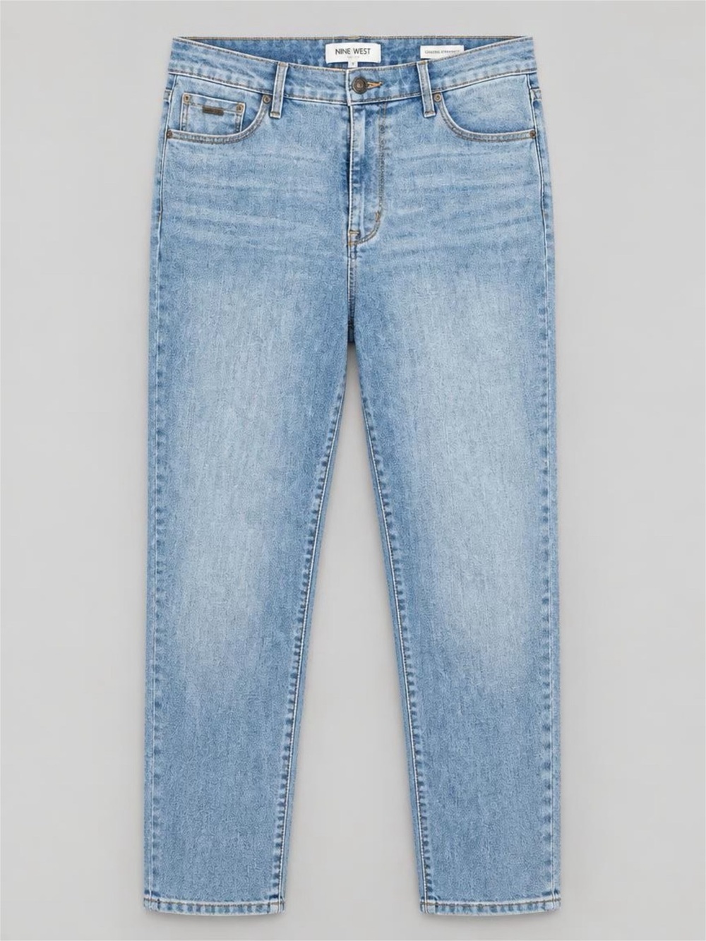 NWT Nine West Light Blue Gramercy Crop Slim Straight Jeans - 10